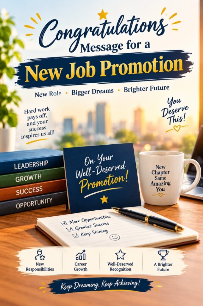 Congratulations Message for a New Job Promotion